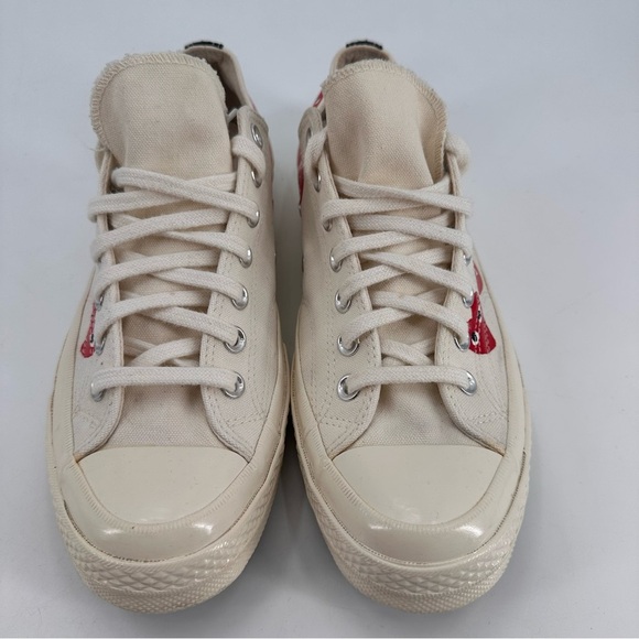 Comme des Garçons X Converse Heart Logo Lace Up Sneakers Mens 9 Women’s 11 - Picture 2 of 8